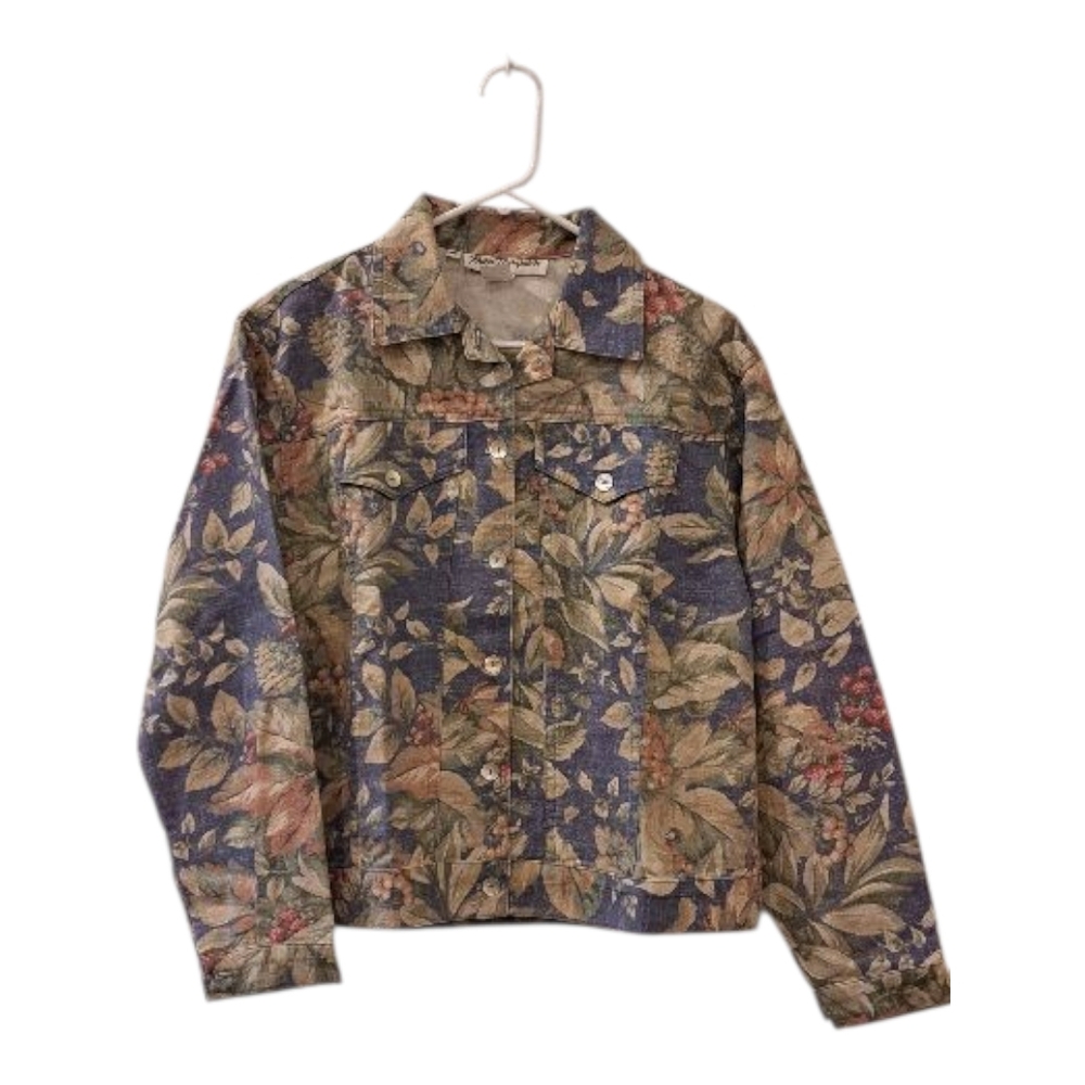 Norm Thompson vintage floral blazer made with organic cotton size M